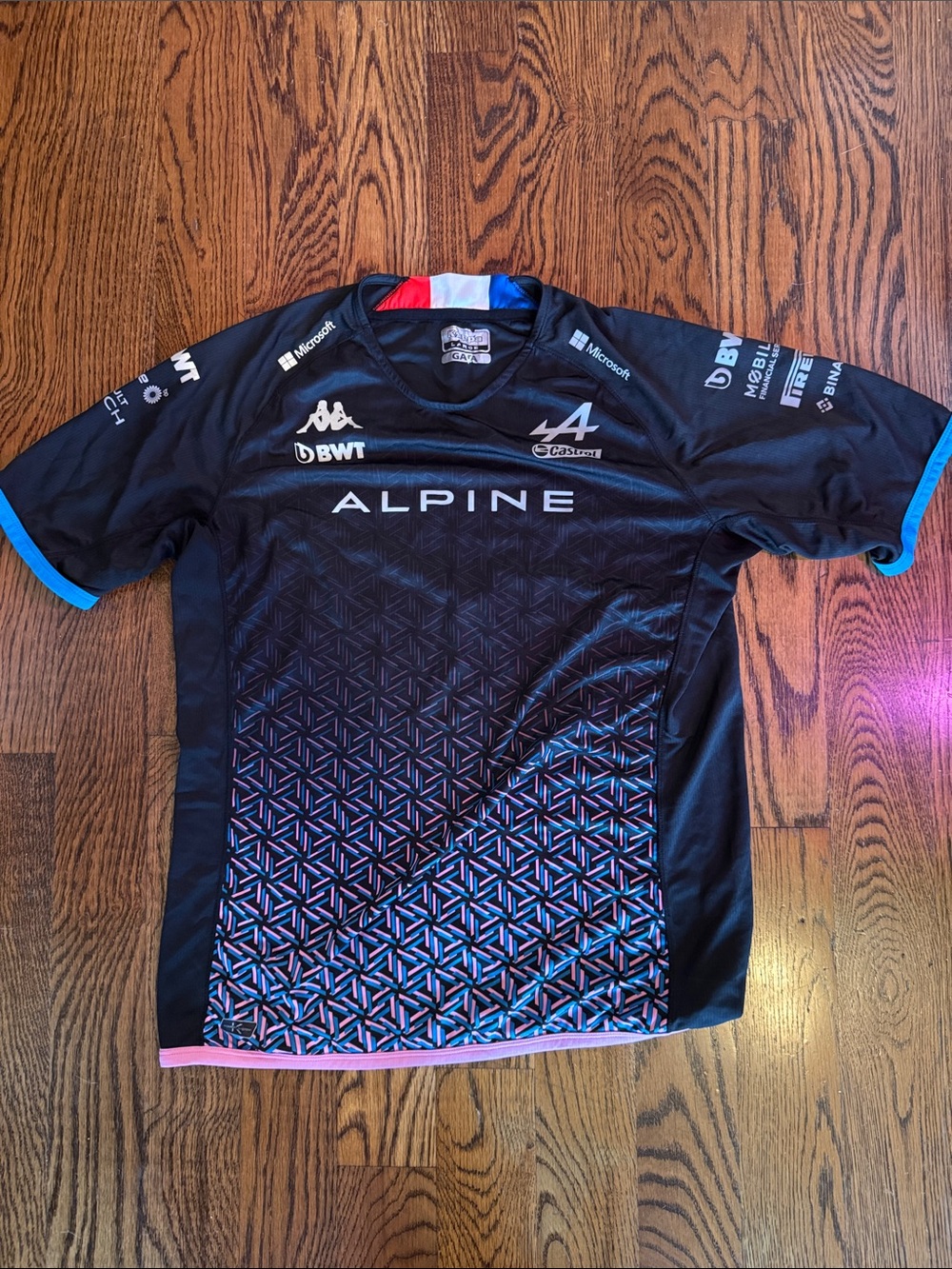 Alpine Men’s Black Racing Jersey with Blue and Pink Accents